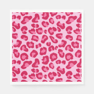 Leopard Print, Pastel Pink, Hot Pink and Fuchsia Napkins