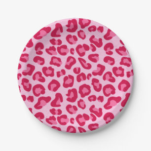 Leopard Print, Pastel Pink, Hot Pink and Fuchsia Paper Plates