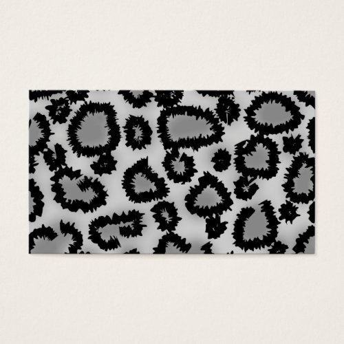 Leopard Print Pattern, Black and Gray. Business Card Template