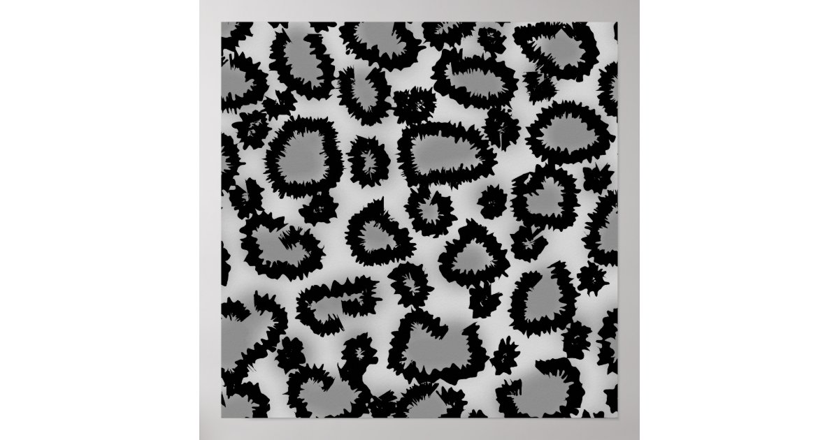Leopard Print Pattern, Black and Gray. | Zazzle