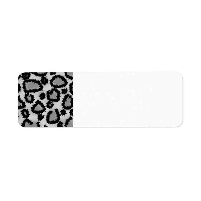 Leopard Print Pattern, Black and Gray. Label (Front)