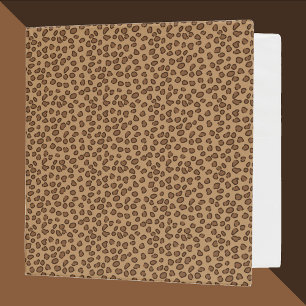 Leopard Print Pattern Brown 3 Ring Binder