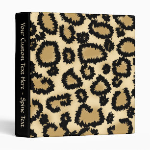 Leopard Print Pattern, Brown and Black. 3 Ring Binder