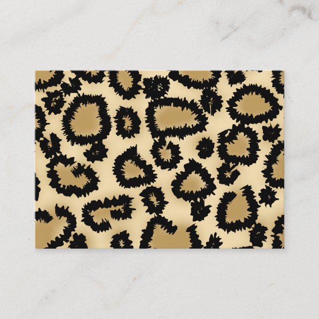 Leopard Print Pattern, Brown and Black. Business Card (Front)
