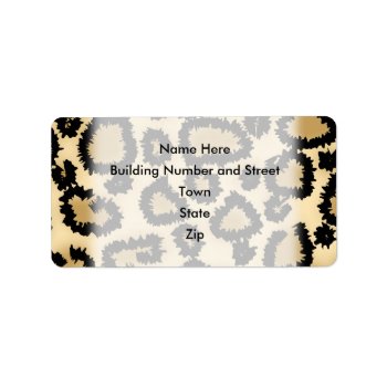 Leopard Print Pattern  Brown And Black. Label by Graphics_By_Metarla at Zazzle