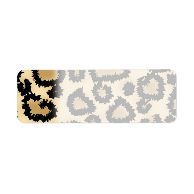 Leopard Print Pattern, Brown and Black. Label (Front)