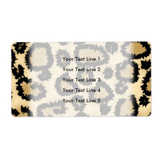 Leopard Print Pattern, Brown and Black. Label