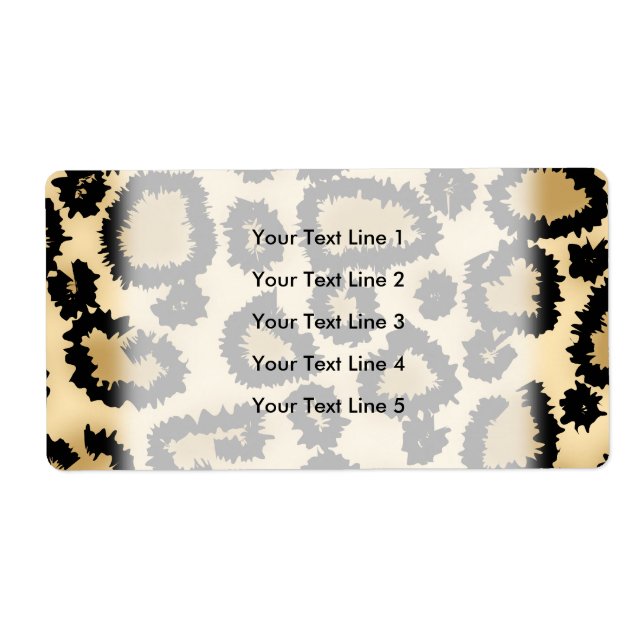 Leopard Print Pattern, Brown and Black. Label (Front)