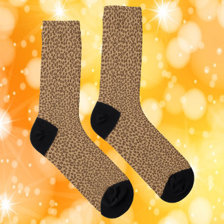 Leopard Print Pattern Brown Socks