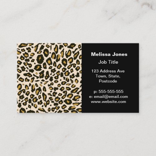 Leopard print pattern business card