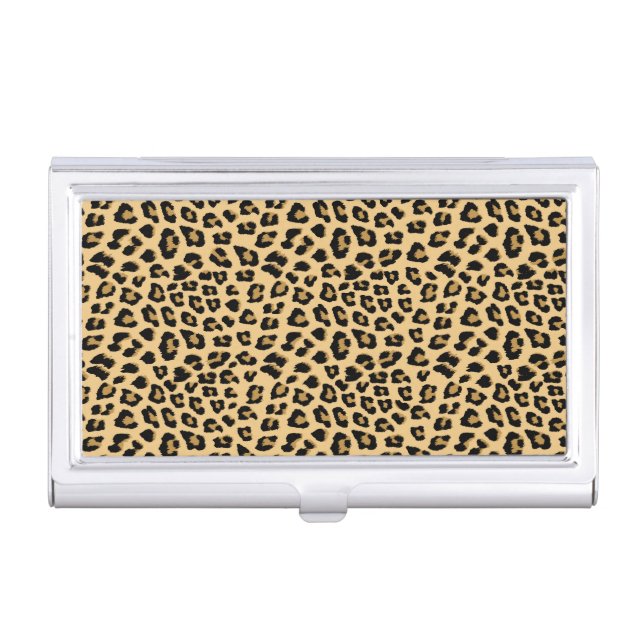 Leopard Print Pattern Business Card Case (Front)