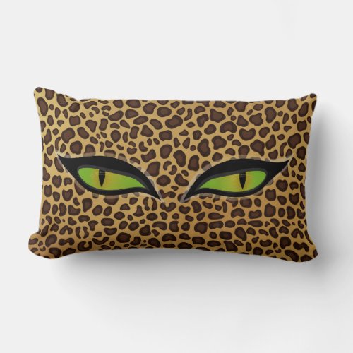 Leopard print pattern cats eyes Throw pillow