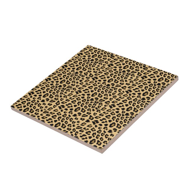 Leopard Print Pattern Ceramic Tile (Side)