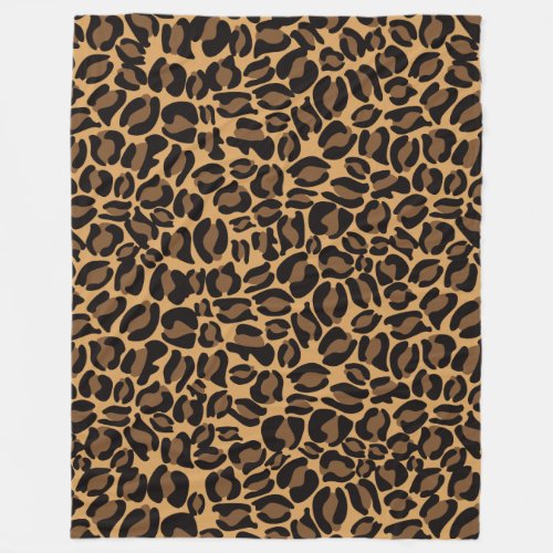 Leopard Print Pattern Classic Jungle Round Fleece Blanket