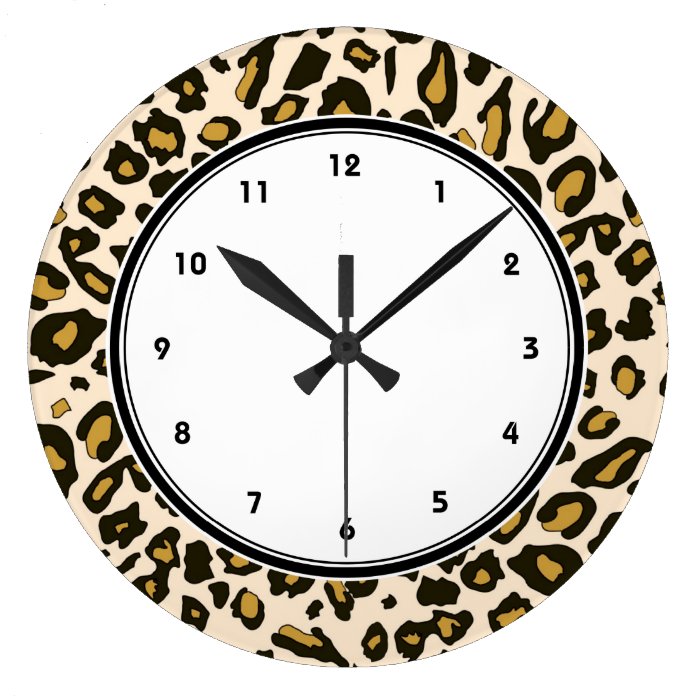 Leopard print pattern clock