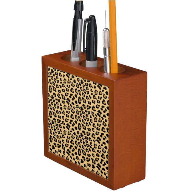 Leopard Print Pattern Desk Organizer (In Situ)