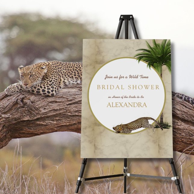 Leopard Print Pattern Elegant Palm Bridal Shower  Foam Board (Creator Uploaded)
