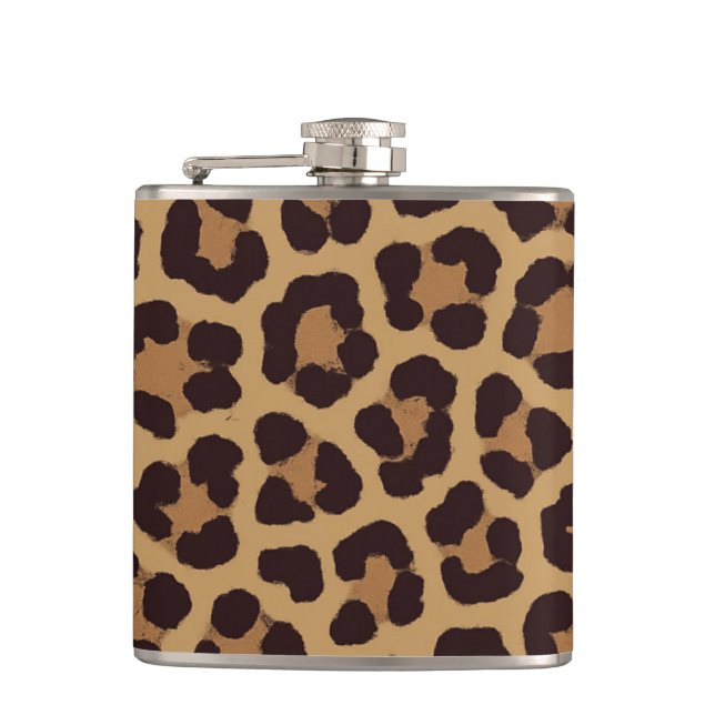 Leopard Print Pattern Flask (Front)