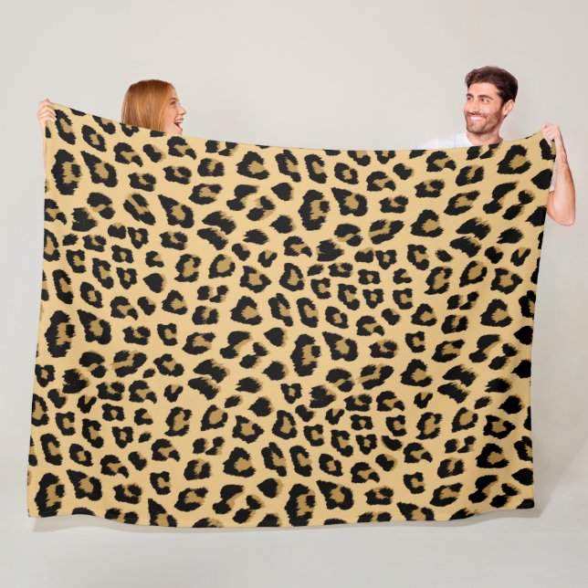 Leopard Print Pattern Fleece Blanket (In Situ)