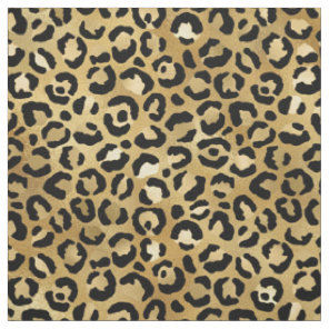 Leopard Print Pattern in Gold and Black Fabric