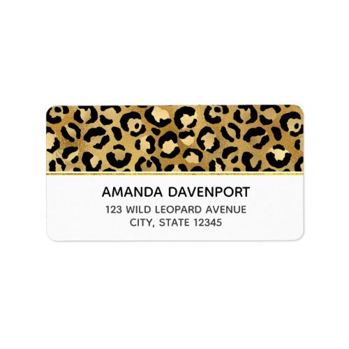 Leopard Print Pattern in Gold and Black Label