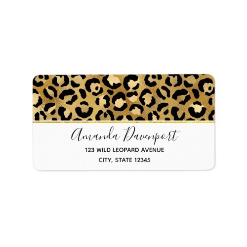 Leopard Print Pattern in Gold and Black Label