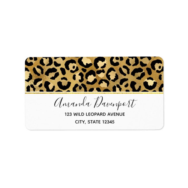 Leopard Print Pattern in Gold and Black Label (Front)