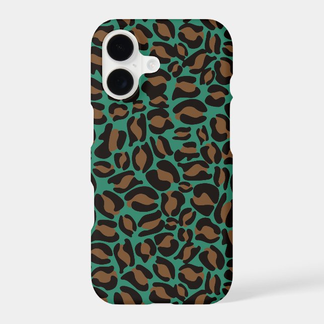 Leopard Print Pattern Jungle green brown Case-Mate iPhone Case (Back)