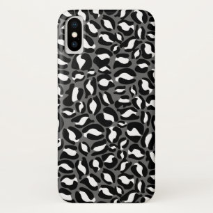 Leopard Print Pattern Jungle monochrome iPhone X Case