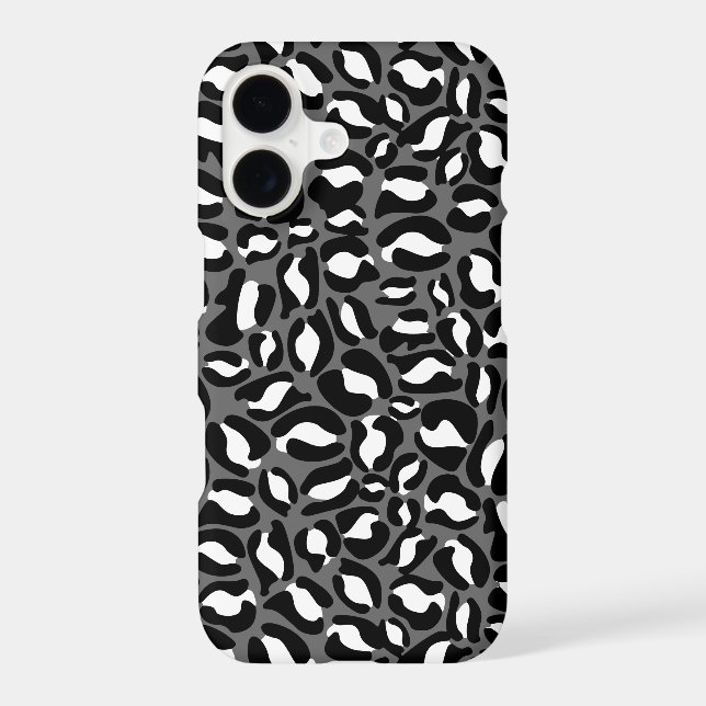 Leopard Print Pattern Jungle monochrome Iphone Case (Back)