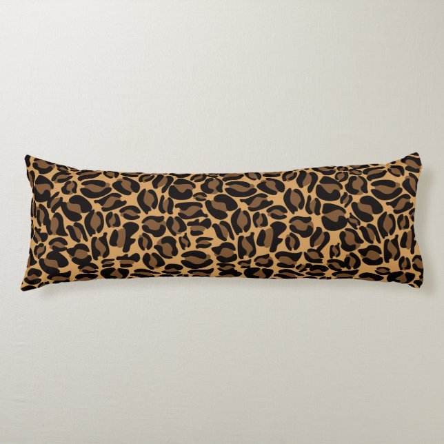 Leopard Print Pattern Jungle Original brown Body Pillow (Front)