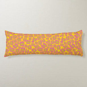 Leopard Print Pattern Jungle Yellow Pink Bright Body Pillow
