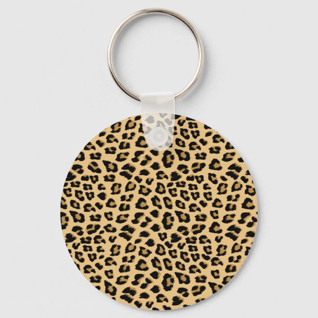Leopard Print Pattern Keychain (Front)
