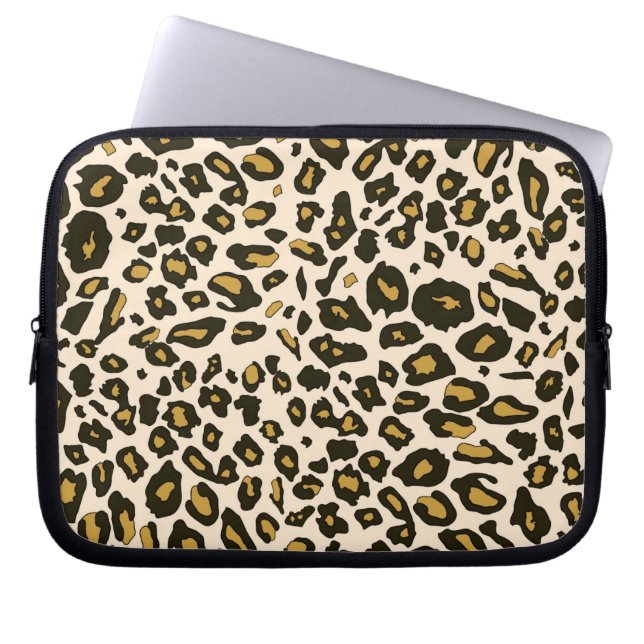 Leopard print pattern laptop sleeve (Front)