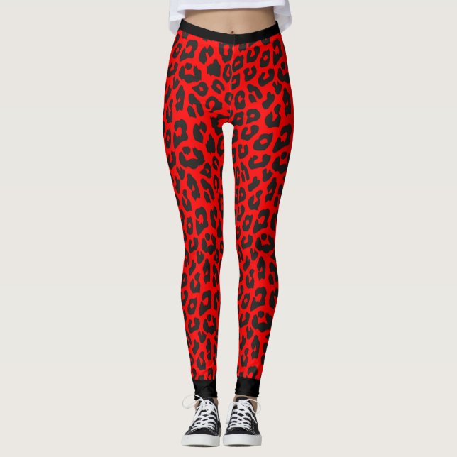 Leopard print pattern leggings (Front)