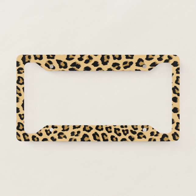 Leopard Print Pattern License Plate Frame (Front)