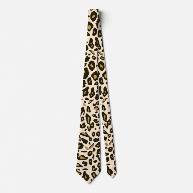Leopard print pattern neck tie (Front)