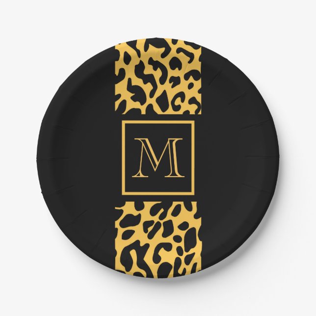 Leopard Print Pattern Paper Plates (Front)