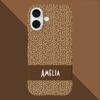 Leopard Print Pattern Personalize iPhone 16 Case