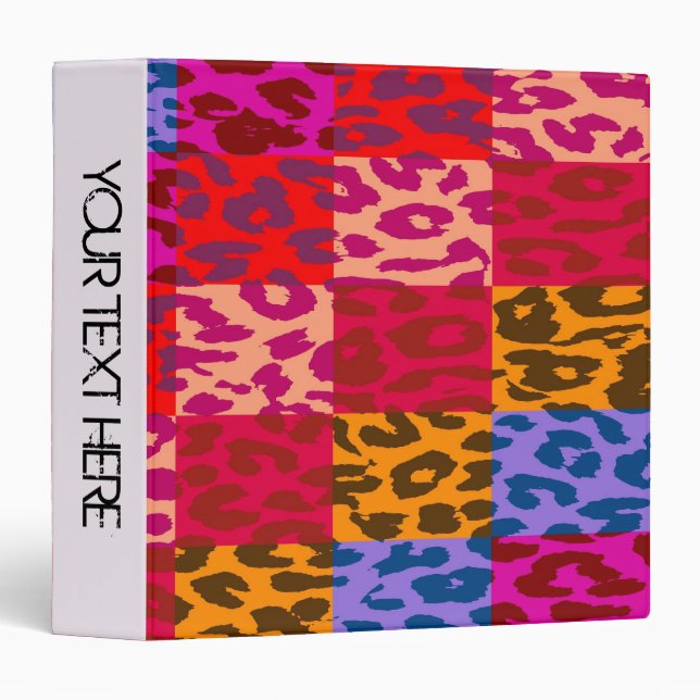 Leopard Print Pattern Personalized Binder 24 (Front/Spine)
