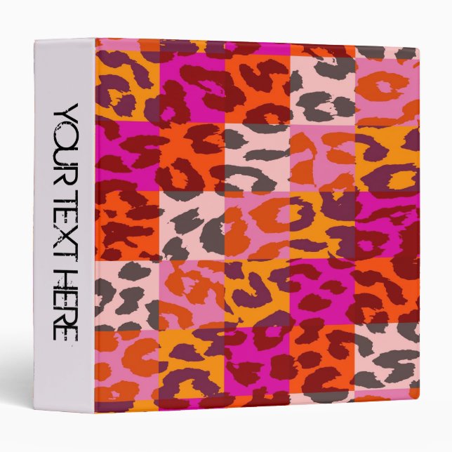 Leopard Print Pattern Personalized Binder 39 (Front/Spine)