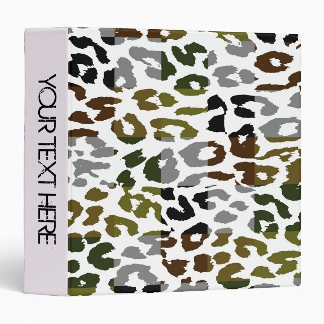 Leopard Print Pattern Personalized Binder 8 (Front/Spine)