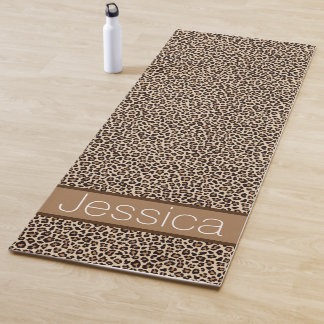 Leopard Print Pattern Personalized Yoga Mat