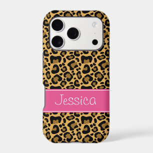 Leopard Print Pattern Pink Personalized iPhone 17 Pro Case
