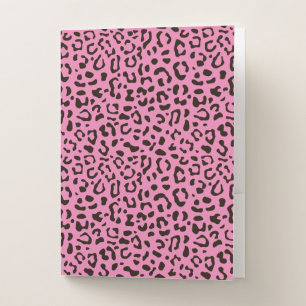 Leopard print pattern pocket folder