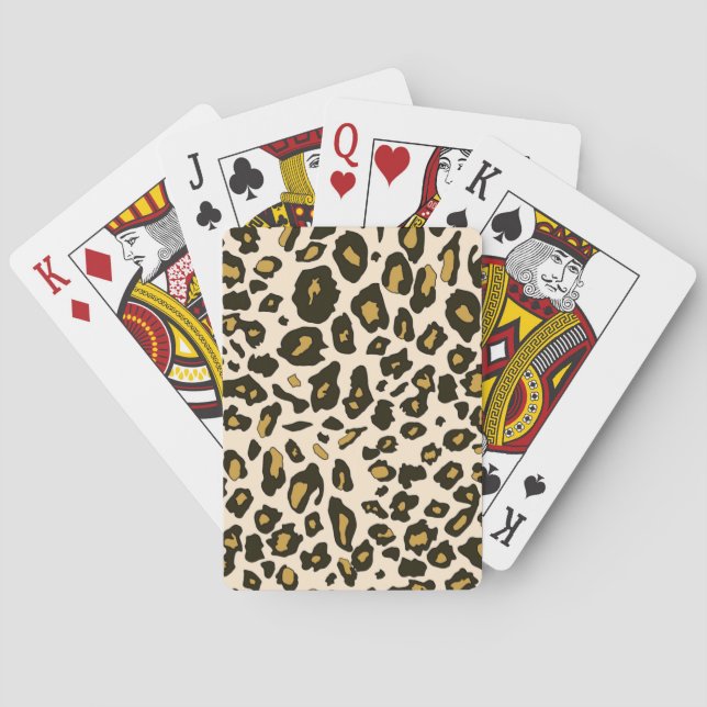 Leopard print pattern poker cards (Back)