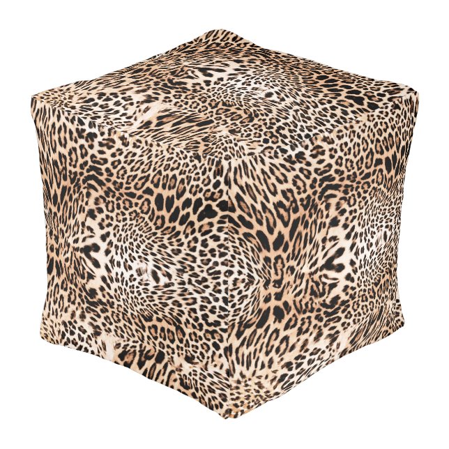 Leopard Print Pattern  Pouf (Angled Front)
