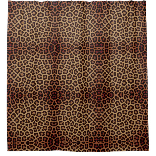 Leopard Print Pattern Shower Curtain (Front)