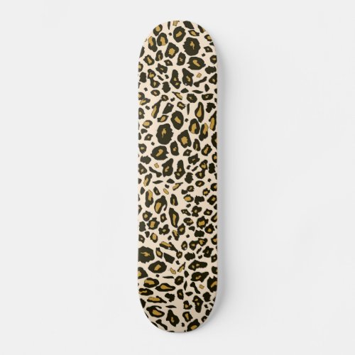 Leopard print pattern skateboard deck