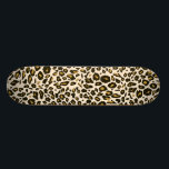 Leopard print pattern skateboard deck<br><div class="desc">funky,  groovy,  leopard,  print,  pattern,  wild,  "animal print",  "leopard print",  "leopard pattern",  spots,  cheetah,  cheeta,  girly,  classy,  stylish,  posh,  trendy,  modern,  contemporary,  classic,  pretty,  chic,  fun,  feminine,  girls,  elegant, diva,  cute,  teen,  teenage,  teenager,  black,  skin,  fur,  african,  safari,  abstract,  animal,  animals,  texture,  textures,  textured,  tan,  brown,  gold,  golden,  beige</div>